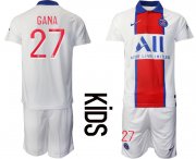 Wholesale Cheap Youth 2020-2021 club Paris St German away 27 white Soccer Jerseys