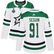 Cheap Adidas Stars #91 Tyler Seguin White Road Authentic Women's 2020 Stanley Cup Final Stitched NHL Jersey