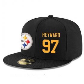 Wholesale Cheap Pittsburgh Steelers #97 Cameron Heyward Snapback Cap NFL Player Black with Gold Number Stitched Hat