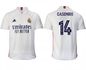Wholesale Cheap Men 2020-2021 club Real Madrid home aaa version 14 white Soccer Jerseys