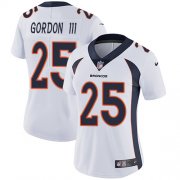 Wholesale Cheap Nike Broncos #25 Melvin Gordon III White Women's Stitched NFL Vapor Untouchable Limited Jersey