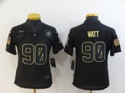 Wholesale Cheap Women's Pittsburgh Steelers #90 T. J. Watt Black 2020 Salute To Service Stitched NFL Nike Limited Jersey