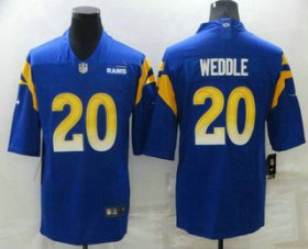 Wholesale Cheap Men\'s Los Angeles Rams #20 Eric Weddle 2021 Blue Vapor Untouchable Limited Stitched Jersey