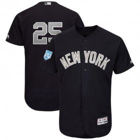 Wholesale Cheap Yankees #25 Gleyber Torres Navy Alternate 2019 Spring Training Flex Base Stitched MLB Jersey