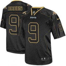Wholesale Cheap Nike Saints #9 Drew Brees Lights Out Black Men\'s Stitched NFL Elite Jersey