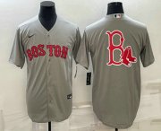 Cheap Men's Boston Red Sox Big Logo Grey Stitched MLB Cool Base Nike Jersey