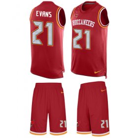 Wholesale Cheap Nike Buccaneers #21 Justin Evans Red Team Color Men\'s Stitched NFL Limited Tank Top Suit Jersey