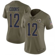 Wholesale Cheap Nike Rams #12 Brandin Cooks Olive Women's Stitched NFL Limited 2017 Salute to Service Jersey