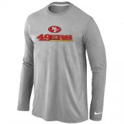 Wholesale Cheap Nike San Francisco 49ers Authentic Logo Long Sleeve T-Shirt Grey