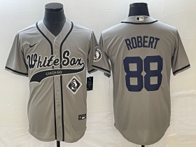 Wholesale Cheap Men\'s Chicago White Sox #88 Luis Robert Grey Cool Base Stitched Baseball Jersey1