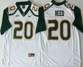 Wholesale Cheap Men\'s Miami Hurricanes #20 Ed Reed White Stitched NCAA Nike College Football Jersey
