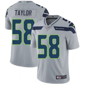 Wholesale Cheap Nike Seahawks #58 Darrell Taylor Grey Alternate Men\'s Stitched NFL Vapor Untouchable Limited Jersey
