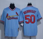 Wholesale Cheap Cardinals #50 Adam Wainwright Blue Cooperstown Throwback Stitched MLB Jersey