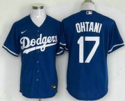 Cheap Men's Los Angeles Dodgers #17 Shohei Ohtani Blue Cool Base Stitched Jersey