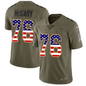 Wholesale Cheap Nike Falcons #76 Kaleb McGary Olive/USA Flag Men\'s Stitched NFL Limited 2017 Salute To Service Jersey