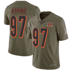 Wholesale Cheap Nike Bengals #97 Geno Atkins Olive Youth Stitched NFL Limited 2017 Salute to Service Jersey
