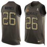 Wholesale Cheap Nike Bengals #26 Trae Waynes Green Men's Stitched NFL Limited Salute To Service Tank Top Jersey