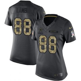 Wholesale Cheap Nike Cowboys #88 CeeDee Lamb Black Women\'s Stitched NFL Limited 2016 Salute to Service Jersey