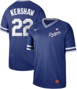 Wholesale Cheap Nike Dodgers #22 Clayton Kershaw Royal Authentic Cooperstown Collection Stitched MLB Jersey