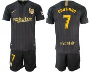 Wholesale Cheap Barcelona #7 Coutinho Black Soccer Club Jersey