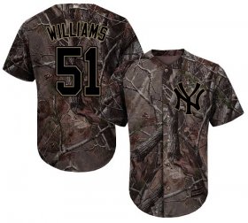 Wholesale Cheap Yankees #51 Bernie Williams Camo Realtree Collection Cool Base Stitched MLB Jersey