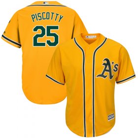 Wholesale Cheap Athletics #25 Stephen Piscotty Gold Cool Base Stitched Youth MLB Jersey