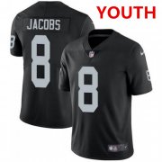 Wholesale Cheap Youth Las Vegas Raiders #8 Josh Jacobs Black Vapor Untouchable Limited Stitched NFL Jersey