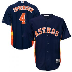 Wholesale Cheap Astros #4 George Springer Navy Blue Cool Base Stitched Youth MLB Jersey