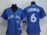 Wholesale Cheap Blue Jays #6 Marcus Stroman Blue Women's Alternate Stitched MLB Jersey