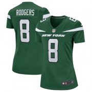 Cheap Women's New York Jets #8 Aaron Rodgers Green Stitched Game Football Jersey(Run Small)