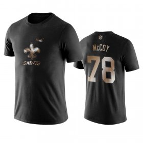 Wholesale Cheap Saints #78 Erik Mccoy Black NFL Black Golden 100th Season T-Shirts
