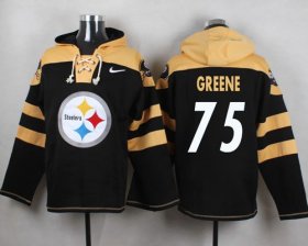 Wholesale Cheap Nike Steelers #75 Joe Greene Black Player Pullover NFL Hoodie