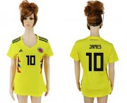 Wholesale Cheap Women's Colombia #10 James Home Soccer Country Jersey