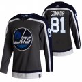 Wholesale Cheap Winnipeg Jets #81 Kyle Connor Black Men's Adidas 2020-21 Reverse Retro Alternate NHL Jersey