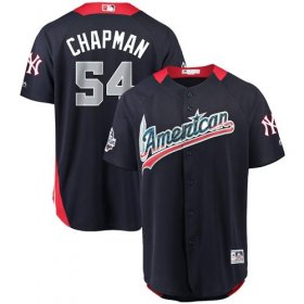 Wholesale Cheap Yankees #54 Aroldis Chapman Navy Blue 2018 All-Star American League Stitched MLB Jersey