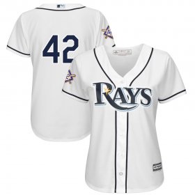 Wholesale Cheap Tampa Bay Rays #42 Majestic Women\'s 2019 Jackie Robinson Day Official Cool Base Jersey White