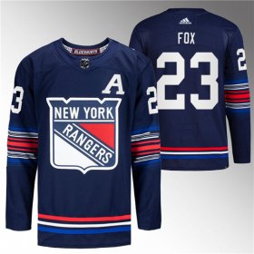 Cheap Men\'s New York Rangers #23 Adam Fox Navy Stitched Jersey