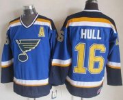 Wholesale Cheap Blues #16 Brett Hull Light Blue CCM Throwback Stitched NHL Jersey