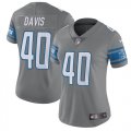 Wholesale Cheap Nike Lions #40 Jarrad Davis Gray Women's Stitched NFL Limited Rush Jersey