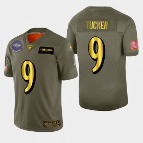 Wholesale Cheap Baltimore Ravens #9 Justin Tucker Men\'s Nike Olive Gold 2019 Salute to Service Limited NFL 100 Jersey