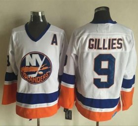 Wholesale Cheap Islanders #9 Clark Gillies White CCM Throwback Stitched NHL Jersey