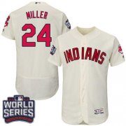 Wholesale Cheap Indians #24 Andrew Miller Cream Flexbase Authentic Collection 2016 World Series Bound Stitched MLB Jersey