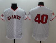 Wholesale Cheap Giants #40 Madison Bumgarner White Fashion Stars & Stripes Flexbase Authentic Stitched MLB Jersey