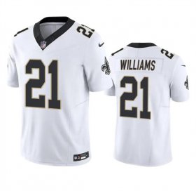 Men\'s New Orleans Saints #21 Jamaal Williams White 2023 F.U.S.E. Vapor Untouchable Limited Football Stitched Jersey