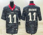 Cheap Men's Philadelphia Eagles #11 AJ Brown Camo Super Bowl LVII Patch Limited Stitched Jersey