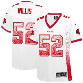 Wholesale Cheap Nike 49ers #52 Patrick Willis White Women\'s Stitched NFL Elite Drift Fashion Jersey