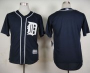 Wholesale Cheap Tigers Blank Navy Blue Cool Base Stitched MLB Jersey