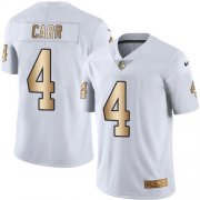 Wholesale Cheap Nike Raiders #4 Derek Carr White Youth Stitched NFL Limited Gold Rush Jersey