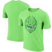 Wholesale Cheap Men's Seattle Seahawks Nike Neon Green Fan Gear Icon Performance T-Shirt