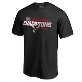 Wholesale Cheap Men\'s Atlanta Falcons Pro Line by Fanatics Branded Black 2016 NFC Conference Champions Striped T-Shirt